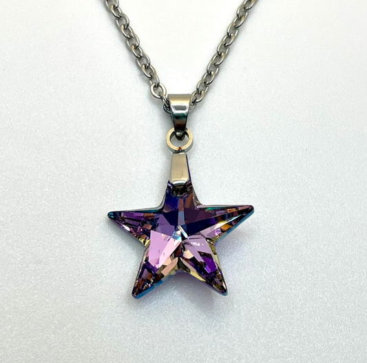 Étoile droite 16mm en Cristal Vitrail Shimmer