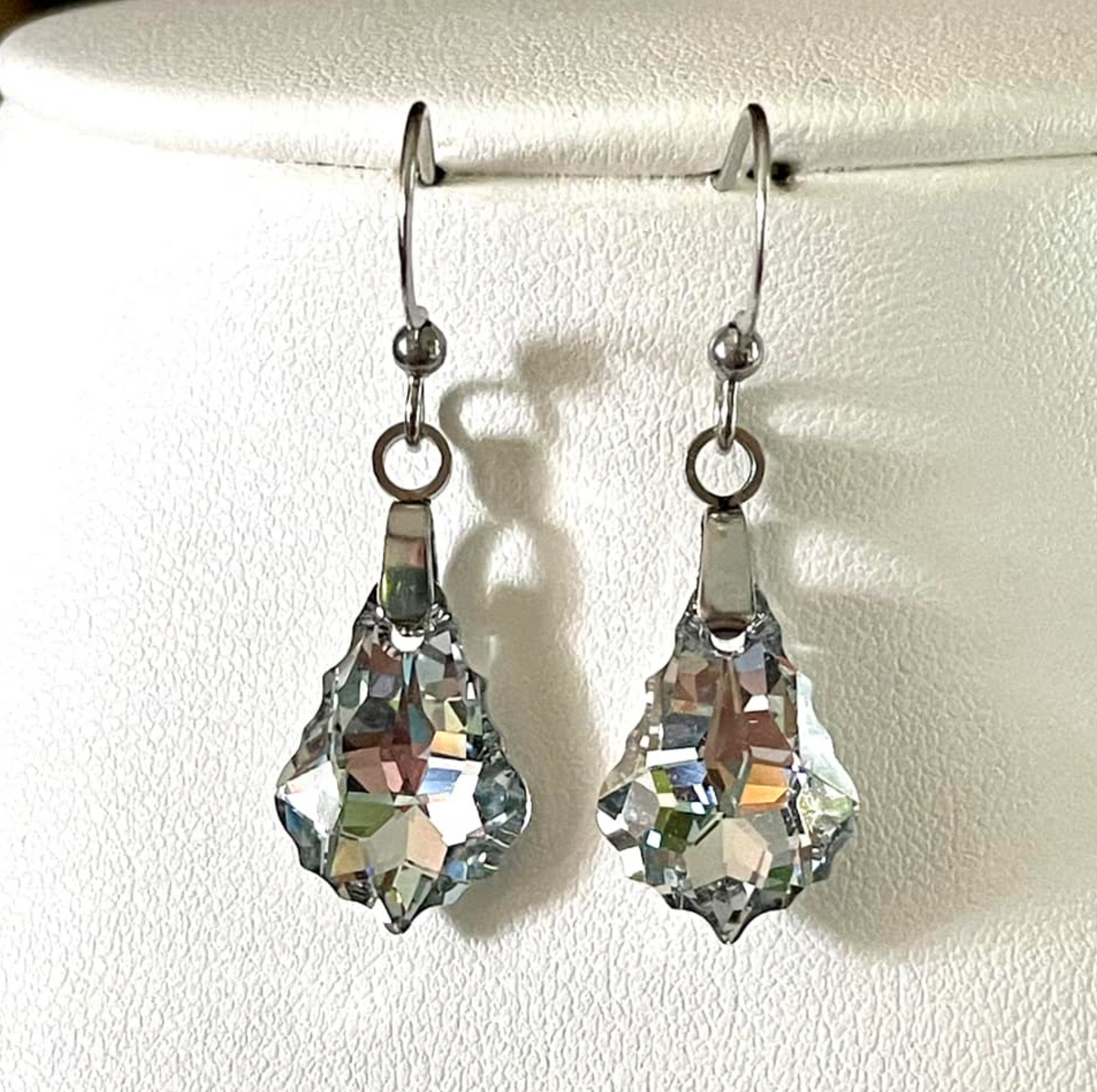 Boucles Baroque en cristal Argenté