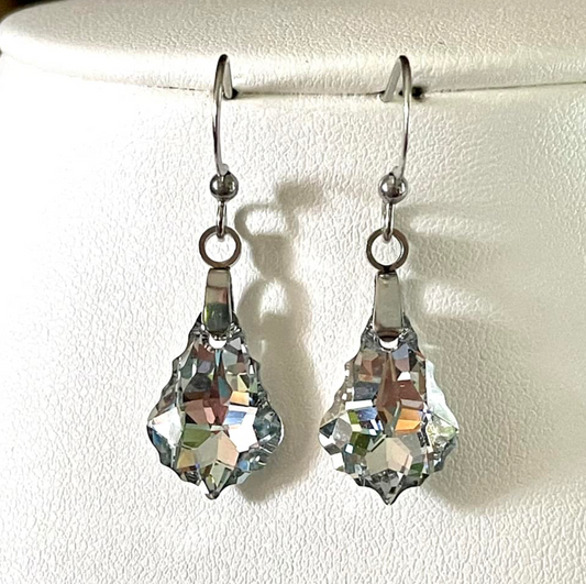 Boucles Baroque en cristal Argenté