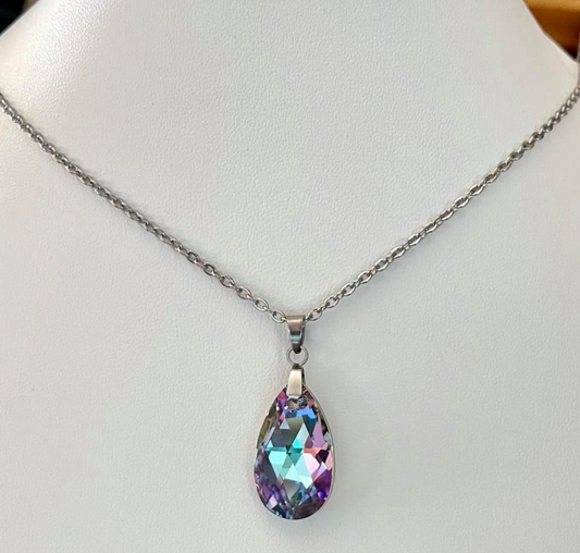 Large Stained Glass Crystal Pear 
