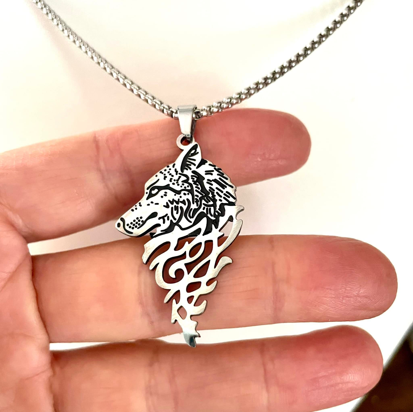 Chien-Loup Porte-Bonheur en inox