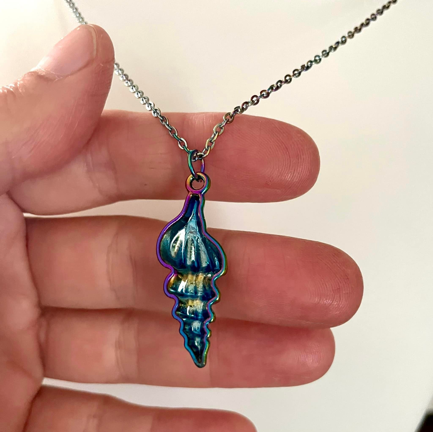 Coquillage multicolore en inox