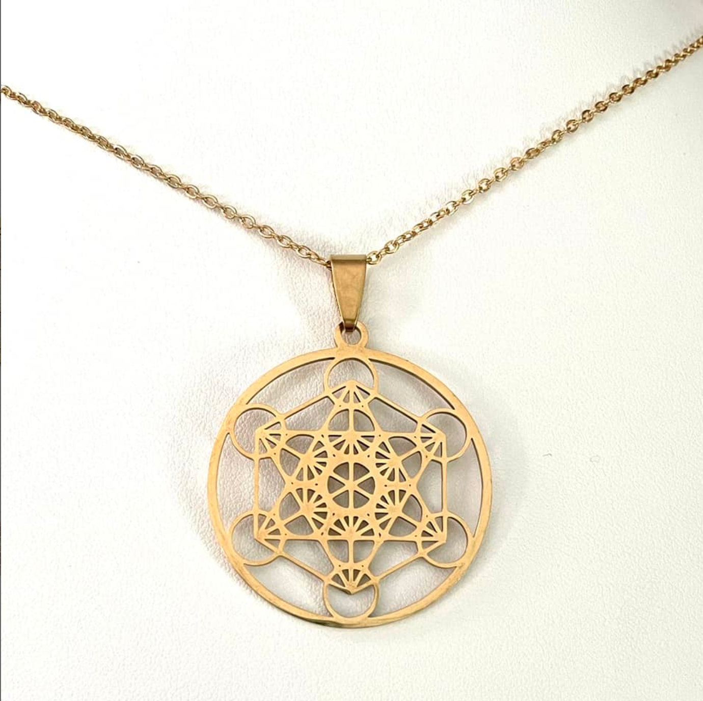 Archangel Metatron Cube Keyring – Stainless Steel Holy Geometry Pendant, Spiritual Jewelry Gift