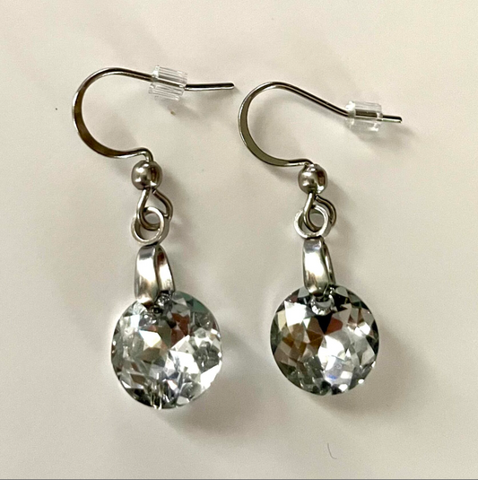 Boucles Classiques en cristal Argenté