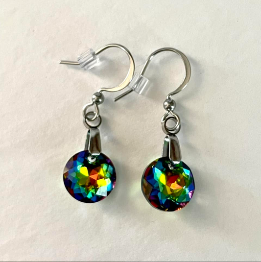 Boucles Classiques en Cristal Multicolore