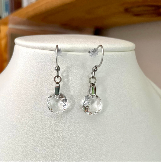 Boucles Classiques en Cristal Clair Translucide