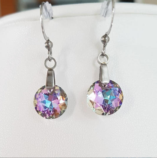 Classic Stained Glass Crystal Earrings 