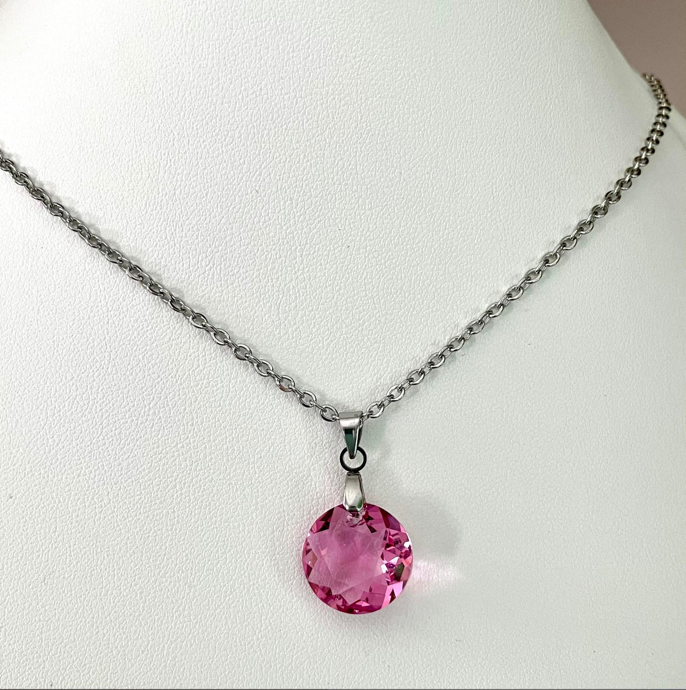 Moyen Classique en Cristal Rose Translucide