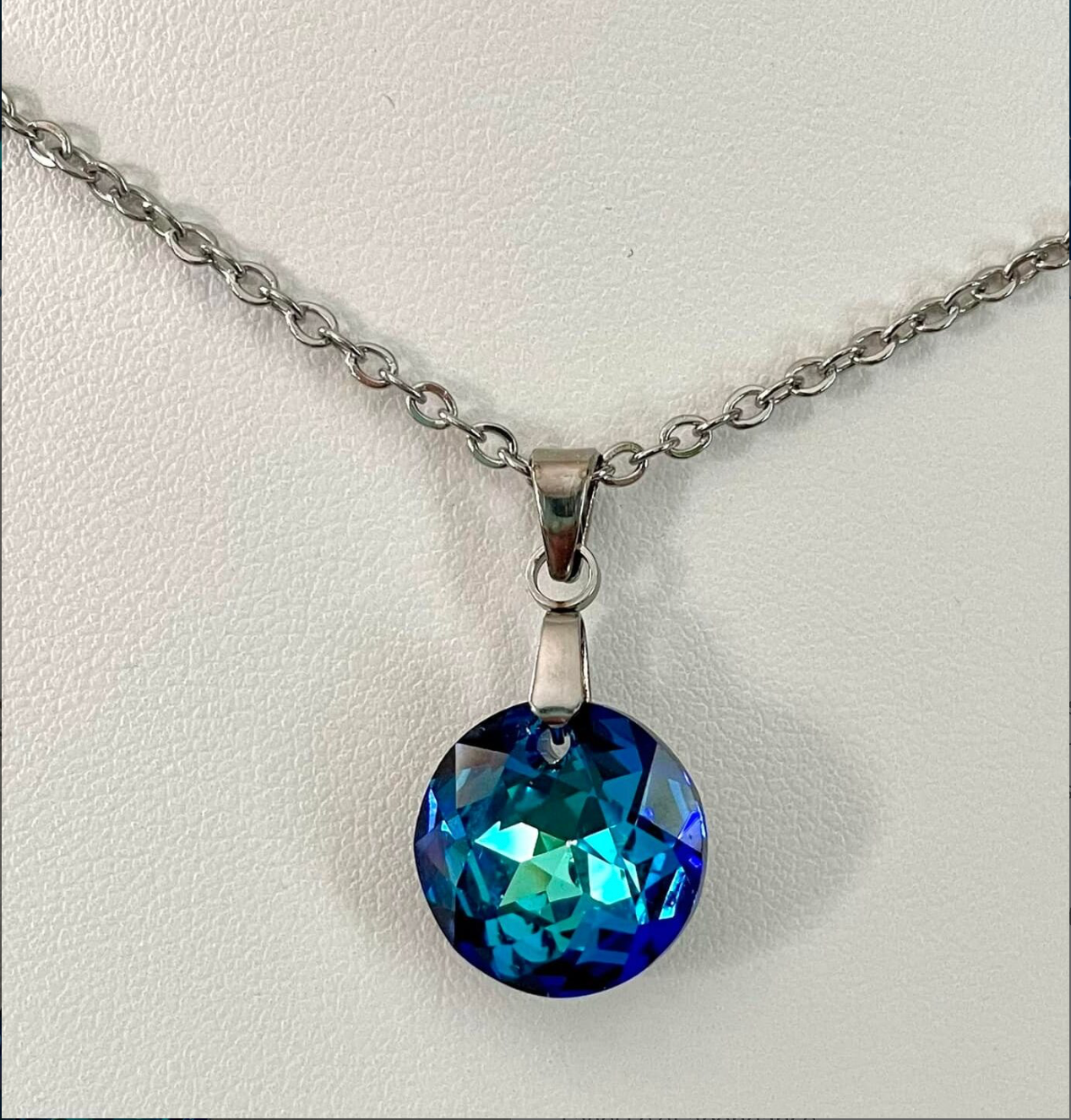 Moyen Classique en Cristal Bleu Bermudes