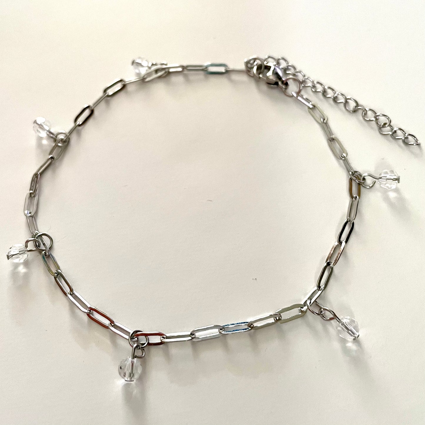 Chaîne de Cheville en cristal clair