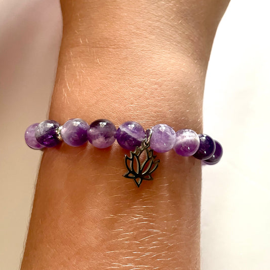 Bracelet Lotus Améthyste