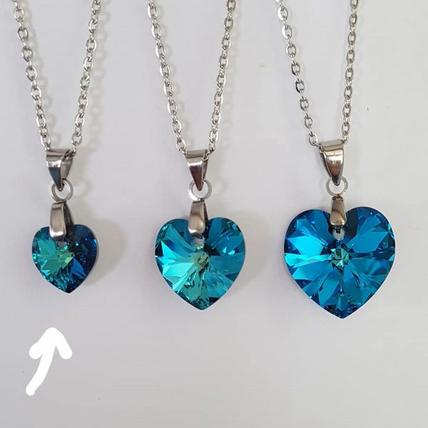 Petit Coeur Bleu Bermudes en Cristal – Image 2