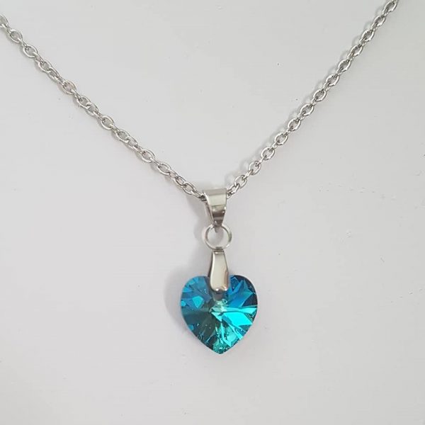 Petit Coeur Bleu Bermudes en Cristal