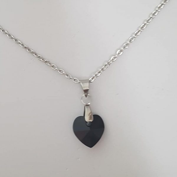 Petit Coeur Noir en Cristal