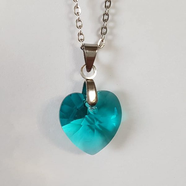 Moyen Coeur Turquoise en Cristal Swarovski