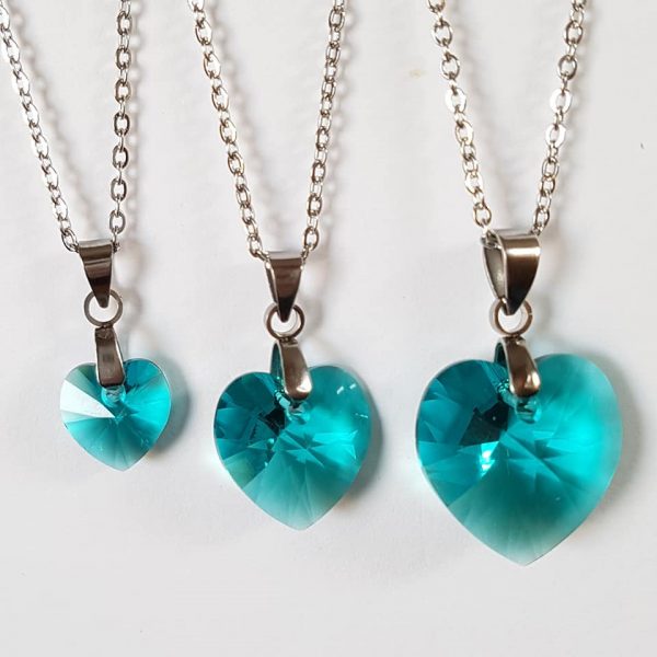 Moyen Coeur Turquoise en Cristal Swarovski – Image 2