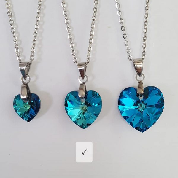 Moyen Coeur Bleu Bermudes en Cristal – Image 2