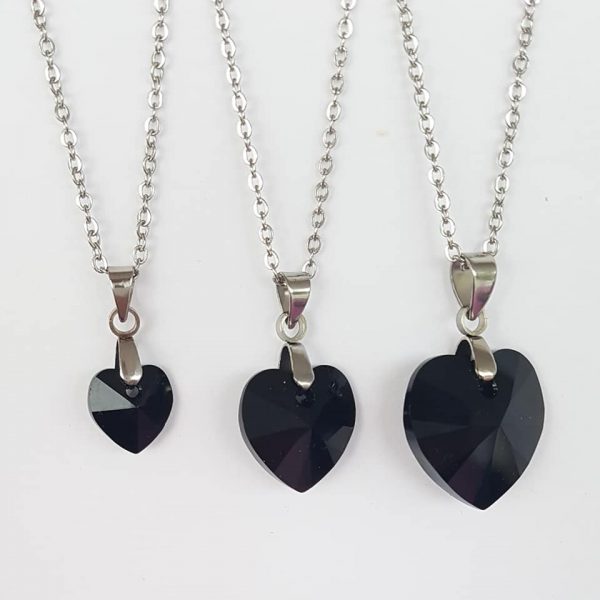 Petit Coeur Noir en Cristal – Image 2