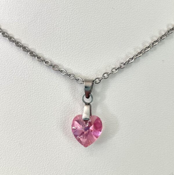 Petit Coeur Rose AB en Cristal