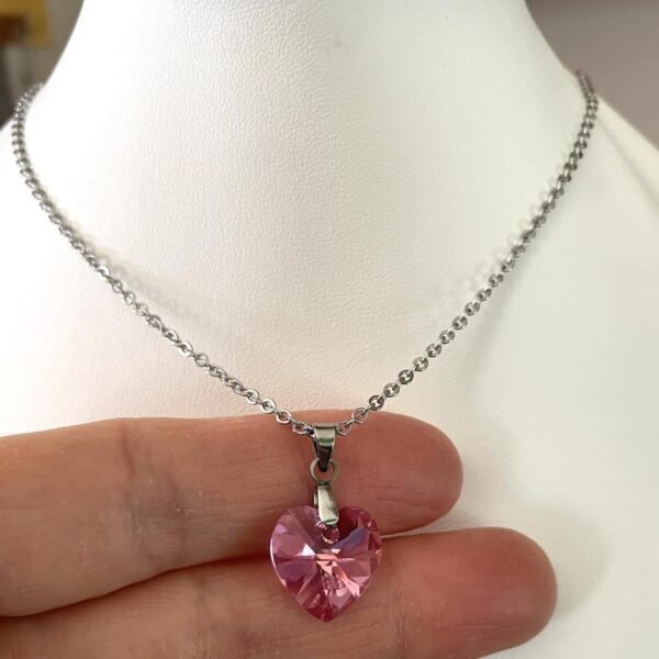 Moyen Coeur Rose AB en Cristal – Image 4