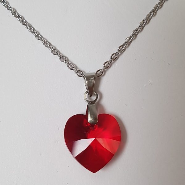 Moyen Coeur Rouge Clair en Cristal – Image 2