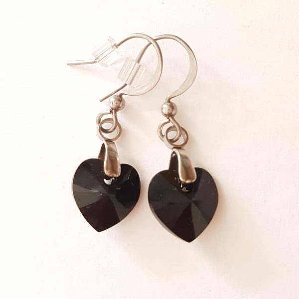 Boucles d'oreilles en cristal Noir