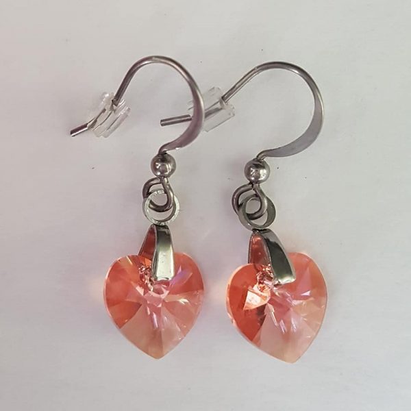 Boucles d'oreilles en cristal Pêche Shimmer