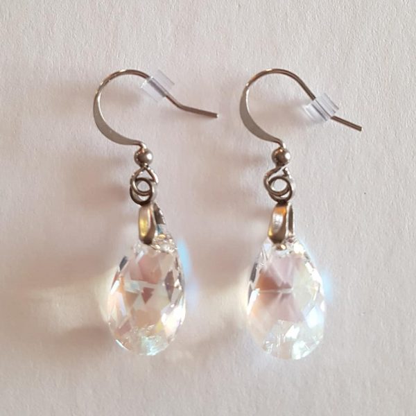 Boucles d'oreilles Poire en cristal clair Shimmer – Image 2