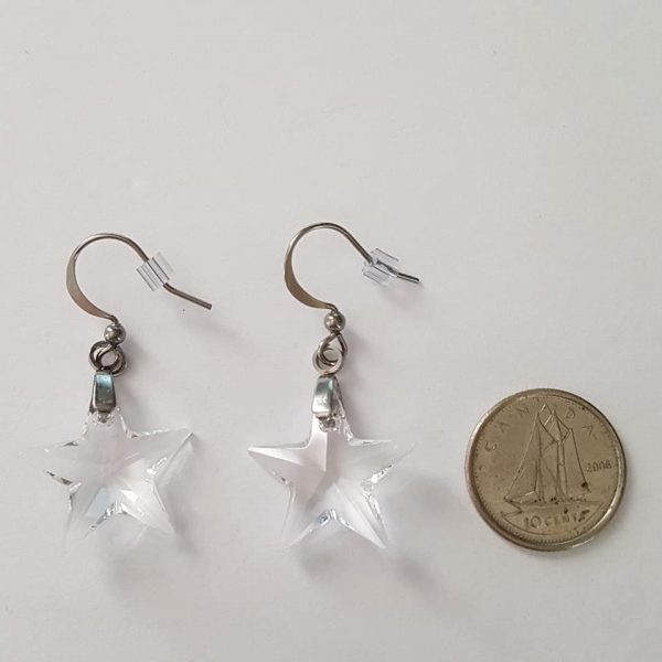 Boucles Étoile Droite Cristal Clair – Image 2