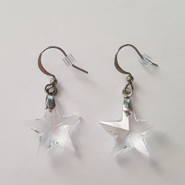 Boucles Étoile Droite Cristal Clair