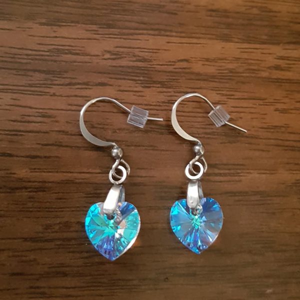 Boucles d'oreilles Aurore Boréale Bleue en Cristal – Image 2