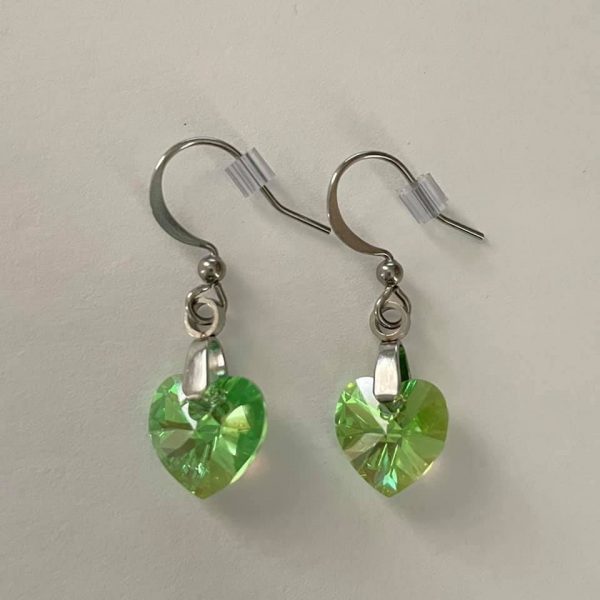 Boucles d'oreilles en cristal Péridot AB