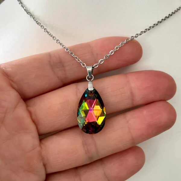 Gros Pendentif Poire Multicolore