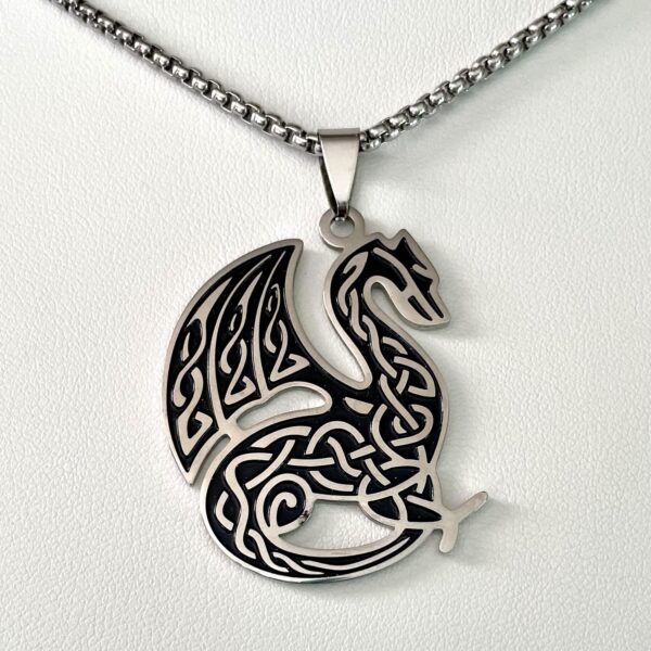 Pendentif Dragon Viking en inox