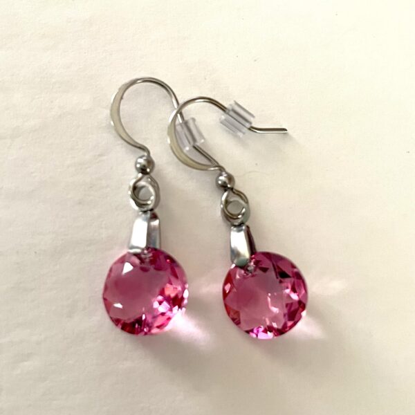 Boucles Classics Rose translucides en Cristal