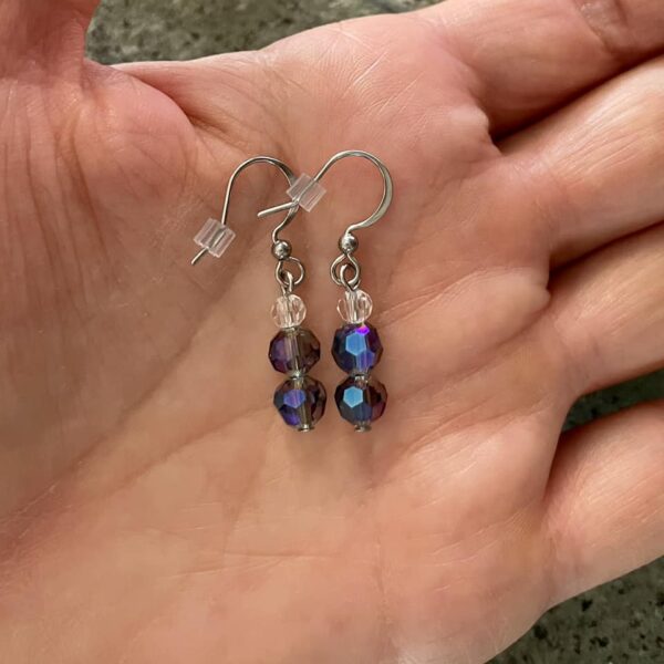 Boucles Lumière Bleue en cristal – Image 3