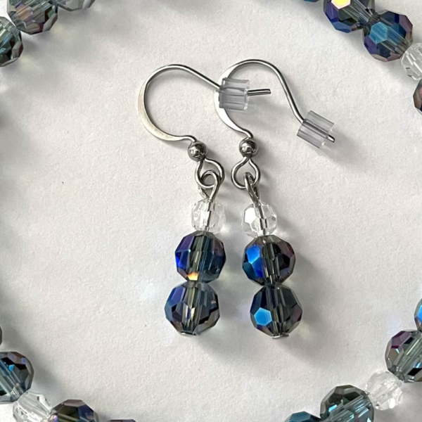 Boucles Lumière Bleue en cristal