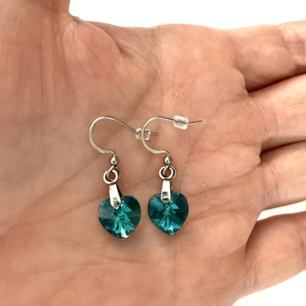 Boucles d'oreilles en cristal turquoise ab – Image 2