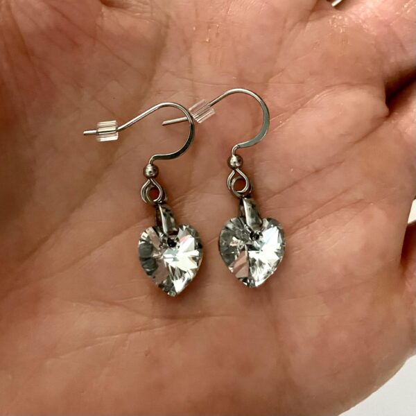 Boucles d'oreilles en cristal argenté – Image 2