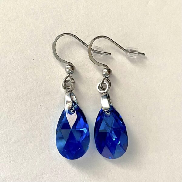 Boucles d'oreilles Poire Bleue Royale