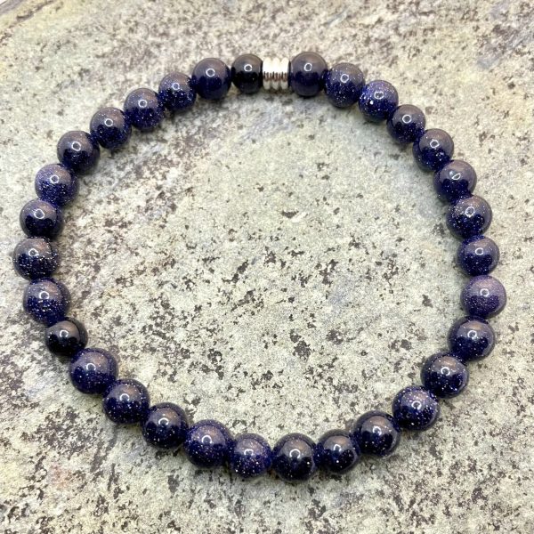 Bracelet en pierre de sable indigo