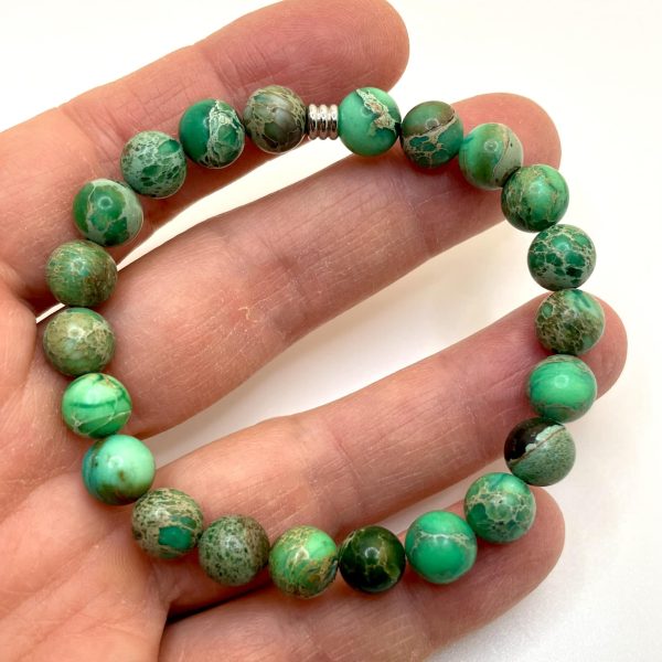 Bracelet en jaspe Shoushan vert – Image 2