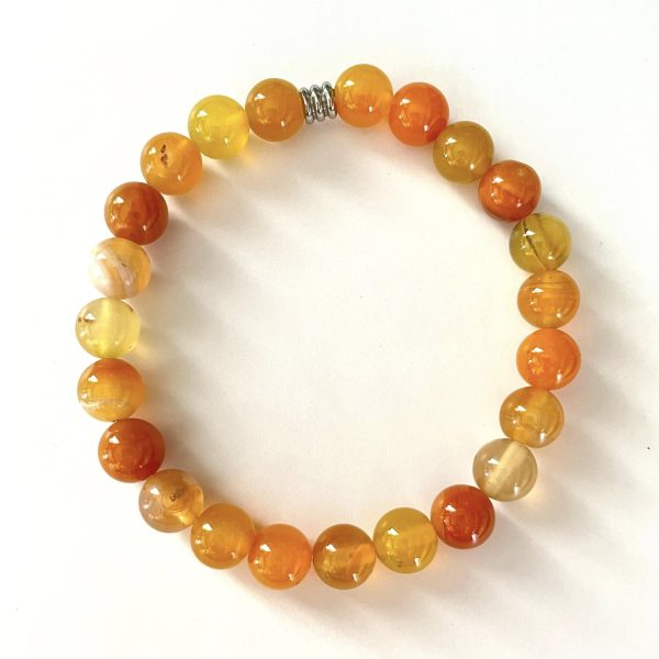 Bracelet en agate orangée