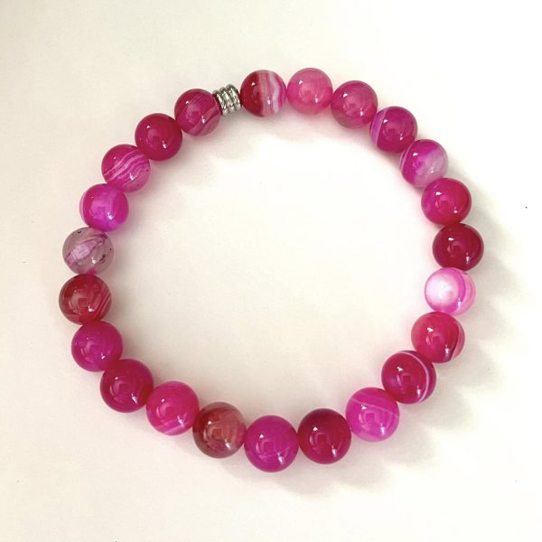 Bracelet en agate rose