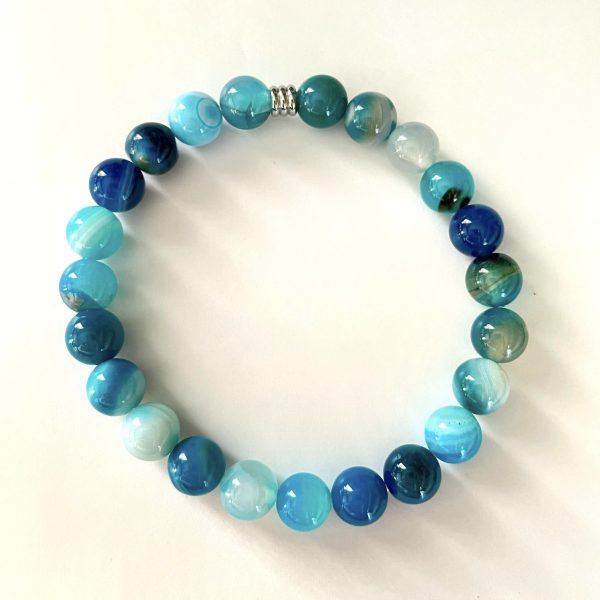 Bracelet en agate bleue