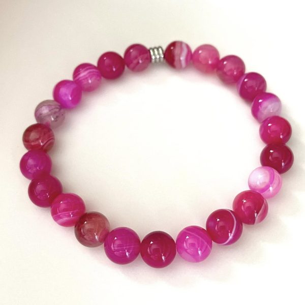 Bracelet en agate rose – Image 2