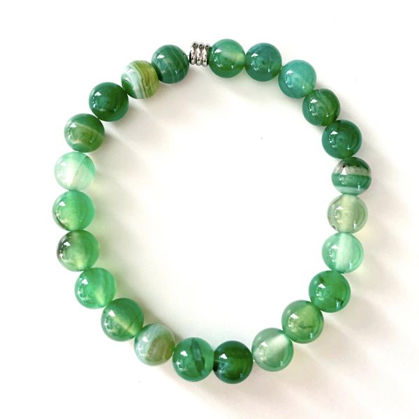 Bracelet en agate verte