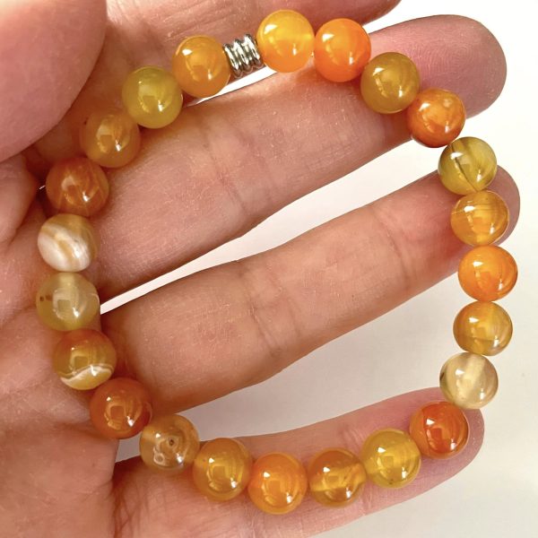 Bracelet en agate orangée – Image 2